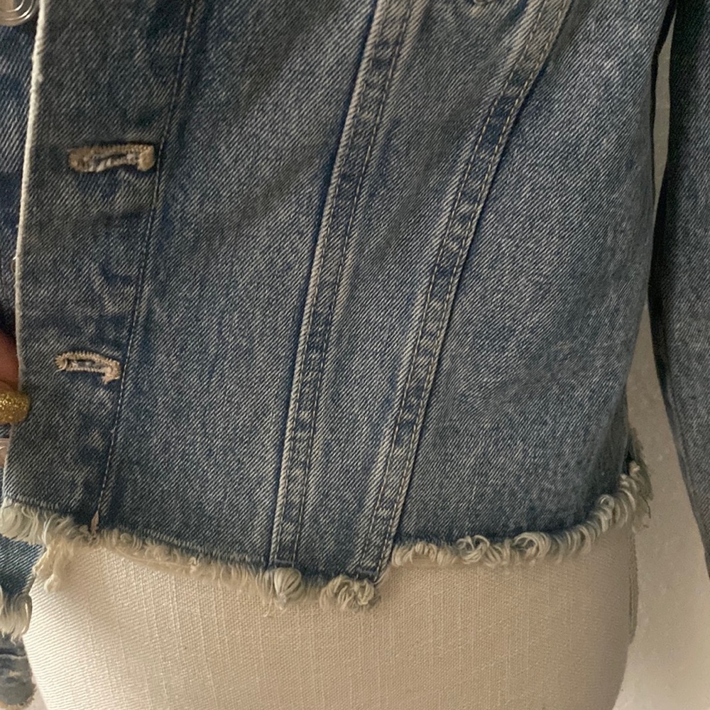 Zara Distressed Denim Jacket - Picture 7 of 11